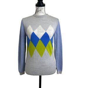 Aquascutum Wool Sweater Long Sleeve Womens Size S Blue Gray Green